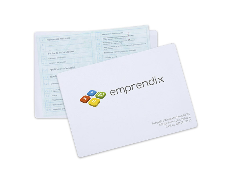 FUNDA PERMISO DE CIRCULACIÓN OPACA, ABERTURA SUPERIOR (A5) - G04 - PVC BLANCO