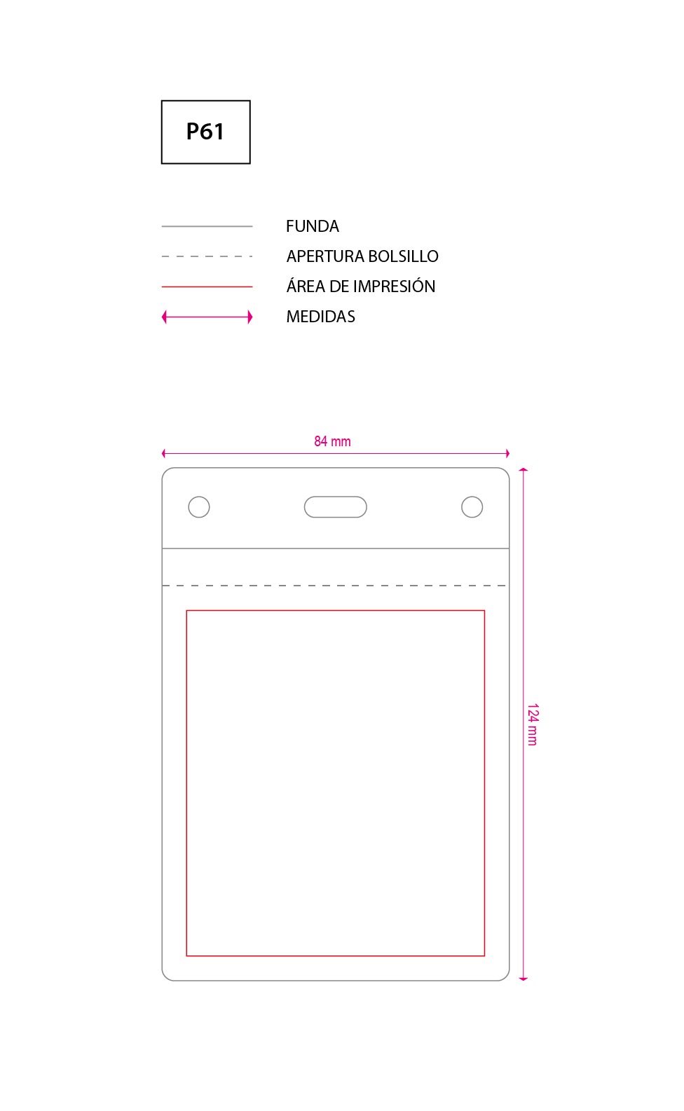 plantilla Funda Identificación 84x124 mm
