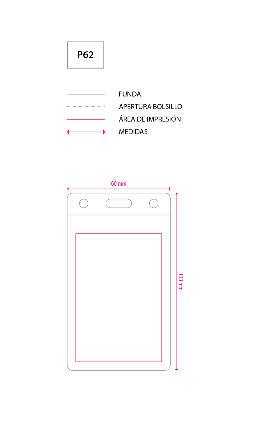 plantilla Funda Identificación 60x103 mm
