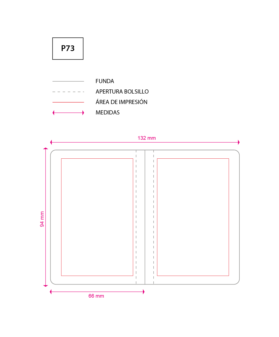 PLANTILLA - FUNDA PLASTICO TARJETERO DOBLE - P73