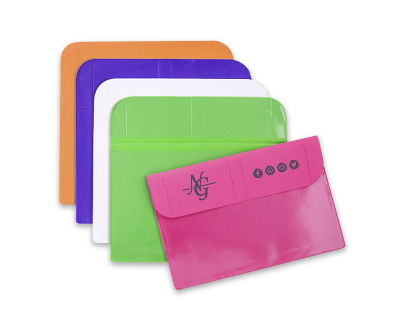 FUNDA PÓLIZA DE SEGUROS CON SOLAPA + CIERRE VELCRO Y TARJETEROS - S16 - PVC COLORES