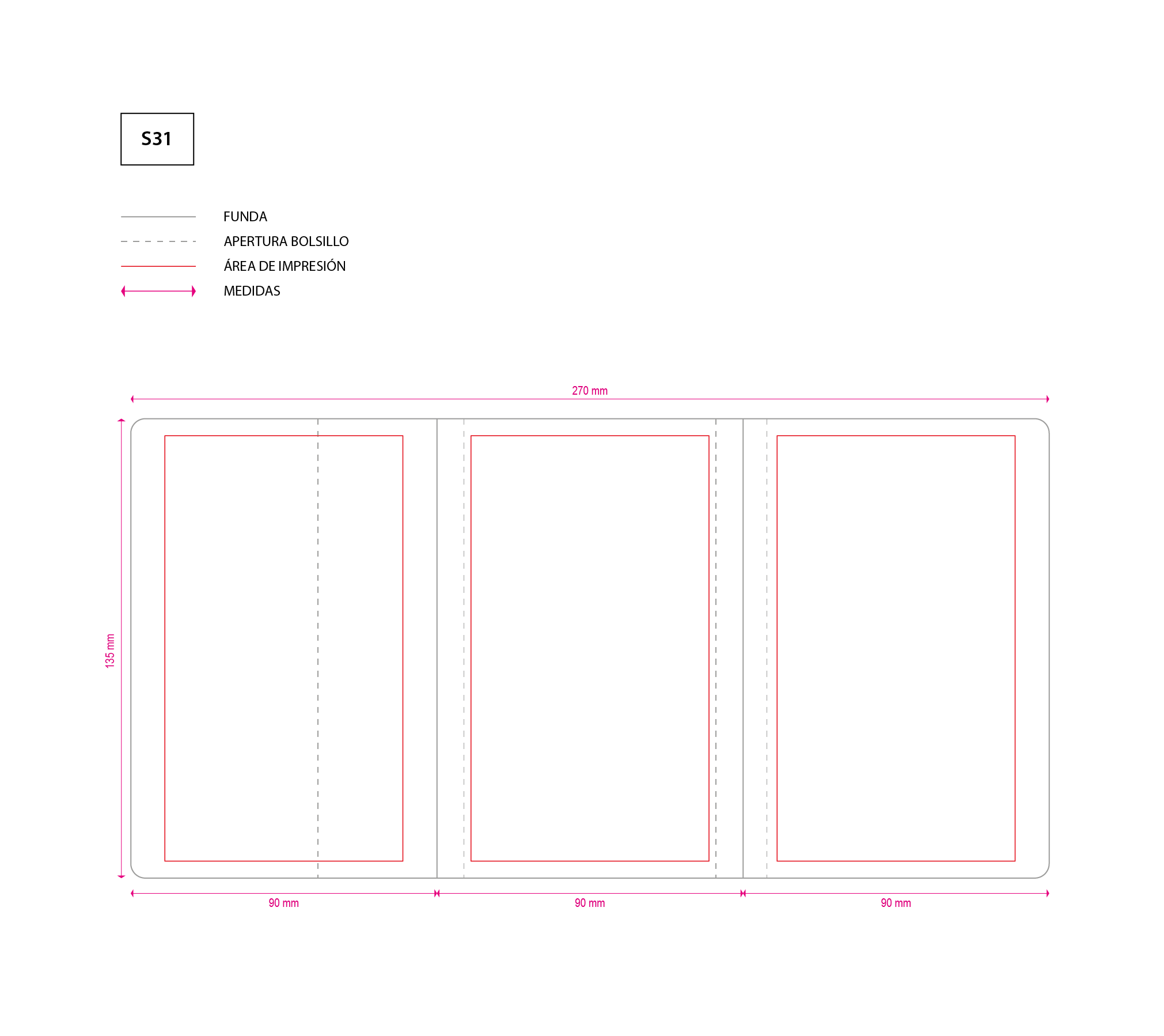 PLANTILLA - FUNDA DOCUMENTACIÓN AUTOMÓVIL, TRÍPTICO - S31