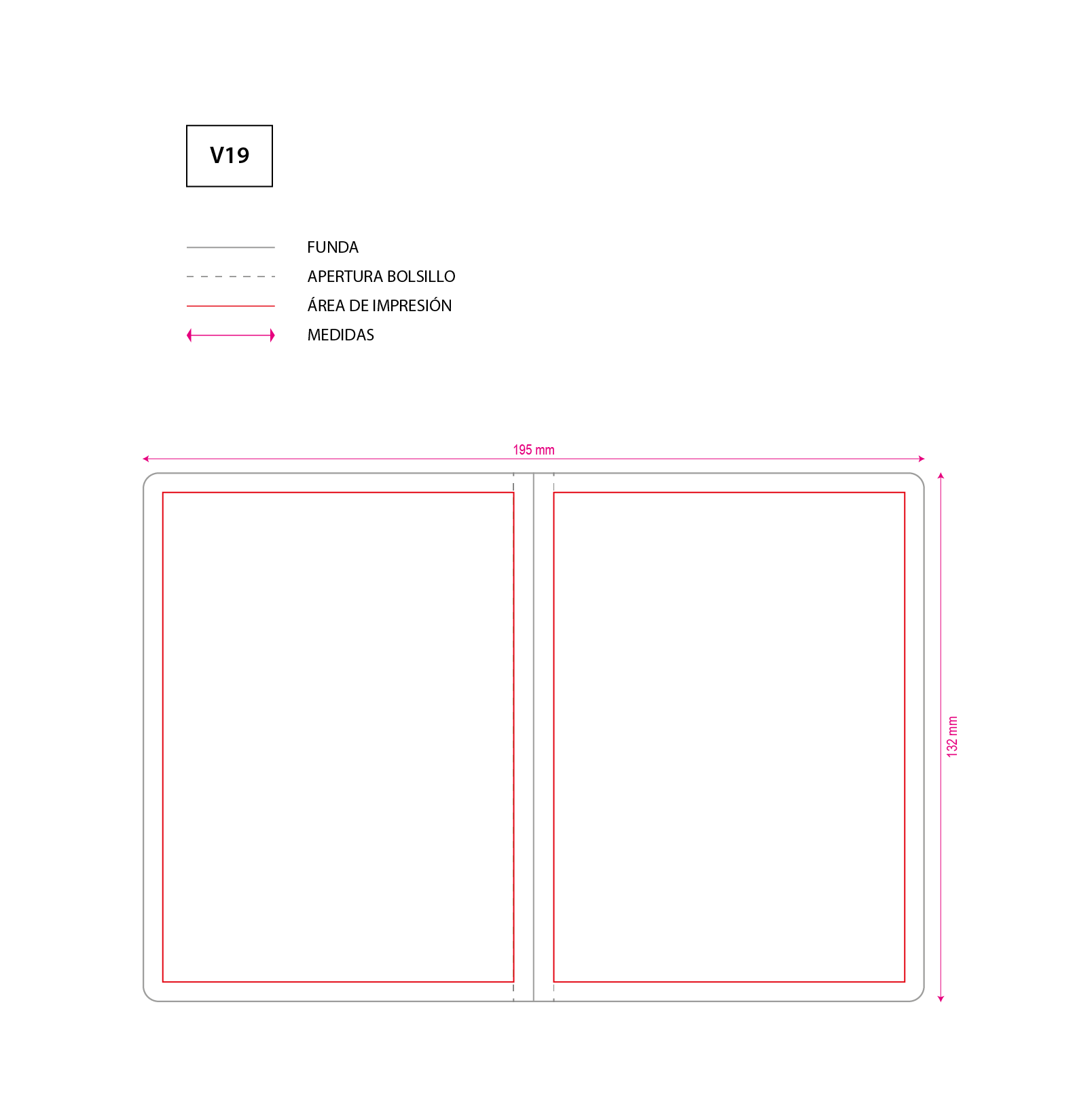 Plantilla Funda para Pasaporte Doble
