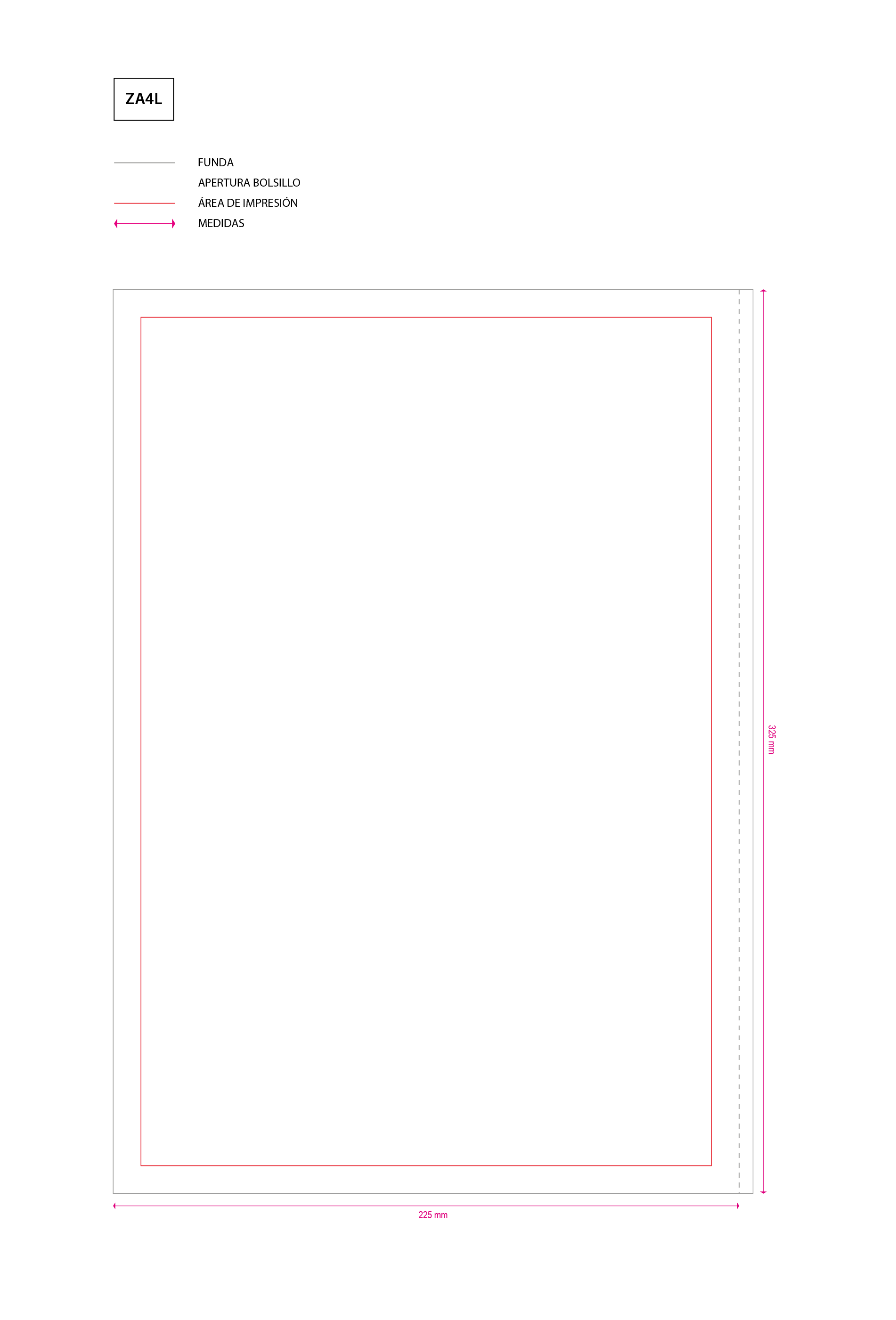 PLANTILLA - PORTA FOLIOS ABERTURA LATERAL - ZA4L