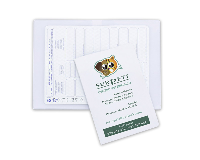 FUNDA CARTILLA VETERINARIA DOBLE - PVC BLANCO RECICLADO - CV17