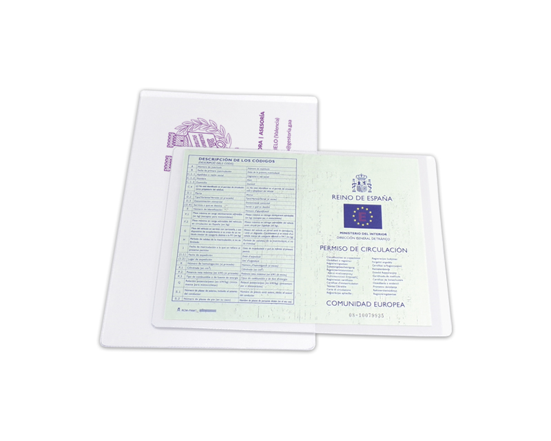 FUNDA PERMISO DE CIRCULACIÓN, ABERTURA LATERAL, TRANSPARENTE (A5) - G02