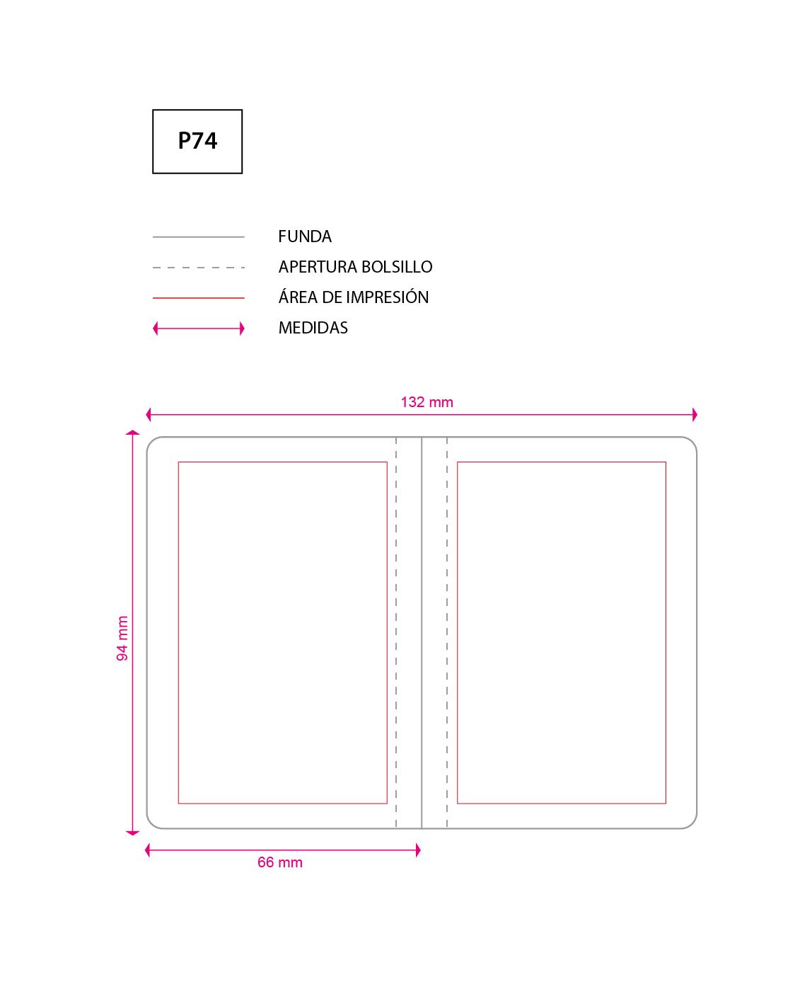 PLANTILLA FUNDA TARJETERO DOBLE TRANSPARENTE - P74