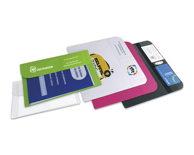 FUNDA PÓLIZA DE SEGUROS CON SOLAPA + CIERRE VELCRO Y TARJETEROS - S16