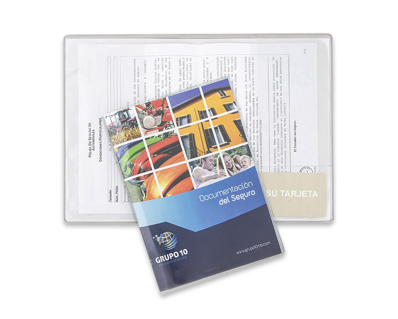 FUNDA PÓLIZA SEGURO PVC+PAPEL - A SANGRE, A4 - S25
