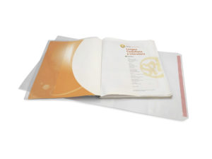 POCHETTE EN PLASTIQUE PROTÈGE-CAHIER, BROCHURE, LIVRE.