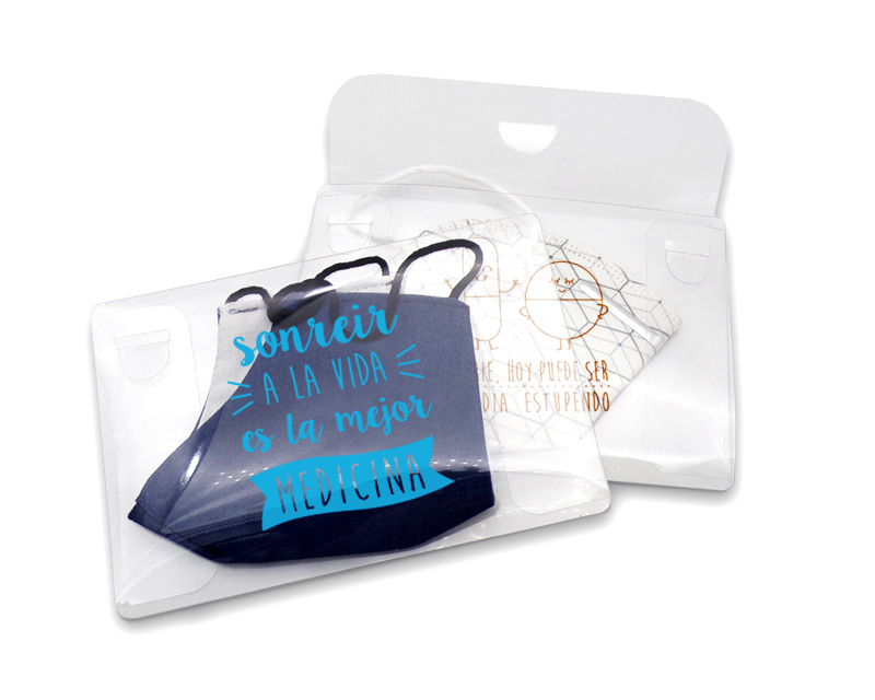 FUNDA PORTA-MASCARILLA PLÁSTICO TRANSPARENTE -F22