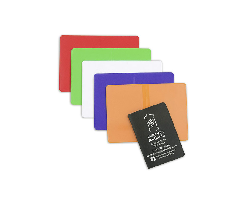 FUNDA PLASTICO TARJETERO DOBLE - P73 - VARIOS COLORES