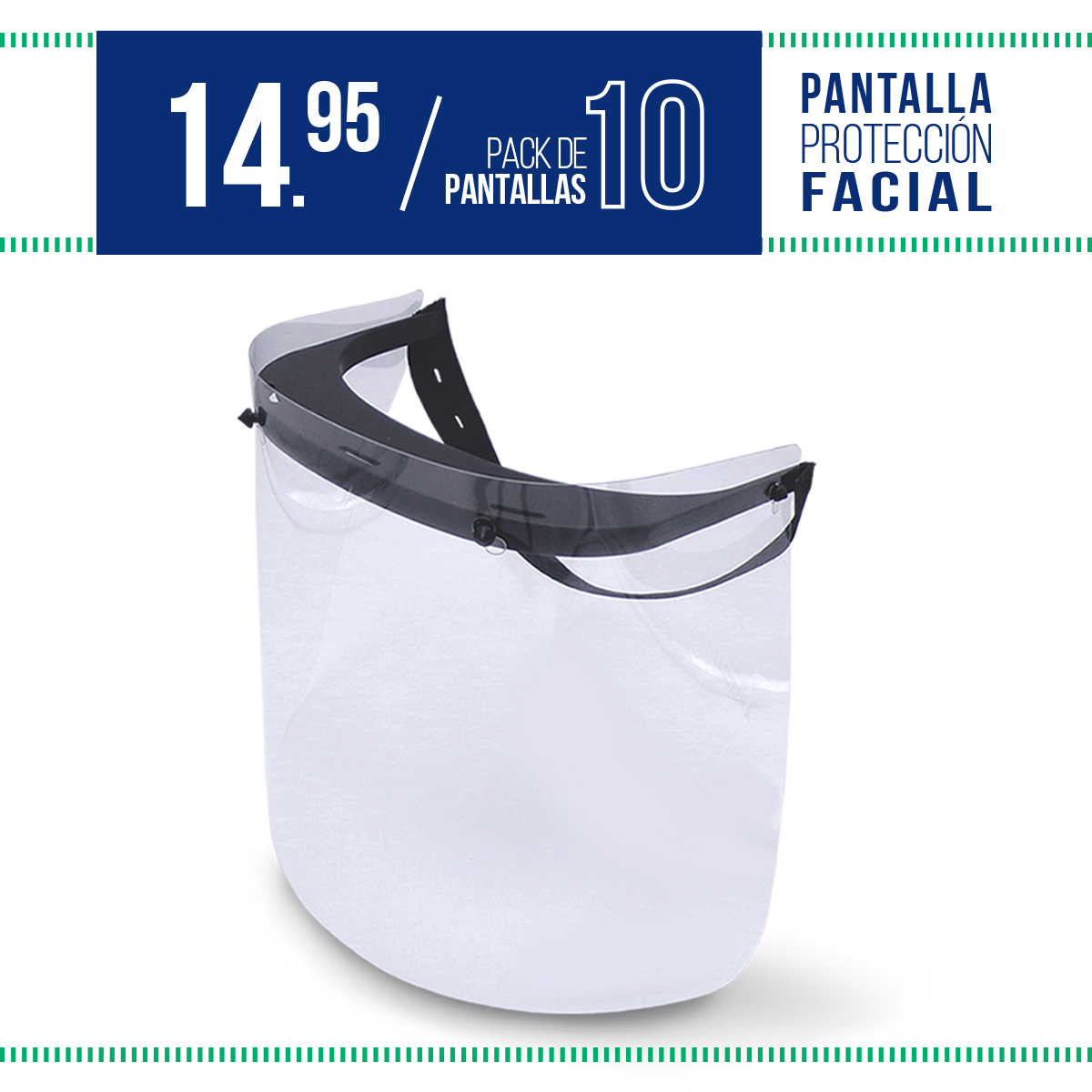 PACK 10 PANTALLAS PROTECTORAS FACIALES