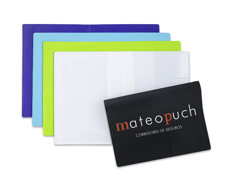 FUNDA PÓLIZA SEGUROS OPACA CON TARJETERO (A4) - S23 - PVC COLORES