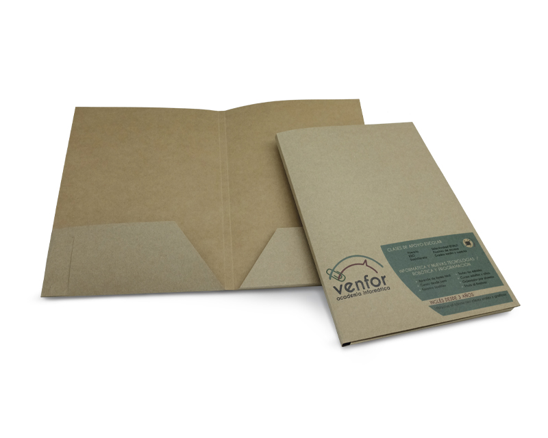 Subcarpeta de cartón kraft reciclado, formato A4